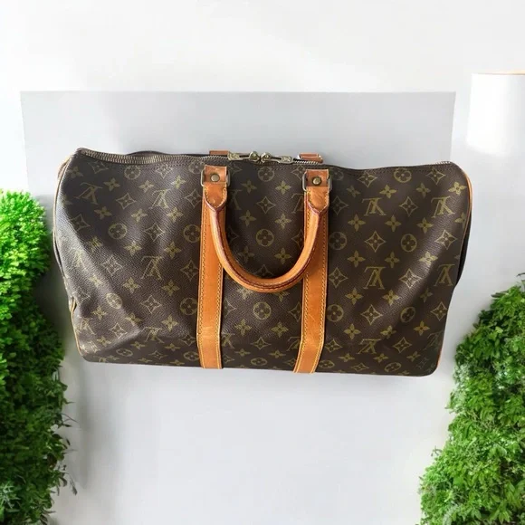 Louis Vuitton Monogram LV Keepall 45 handbag Brown Travel Duffle Bag. A Beauty! - Picture 3 of 17